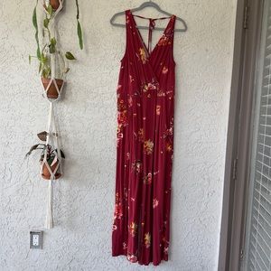 Torrid Red Floral Challis Jumpsuit Size 1